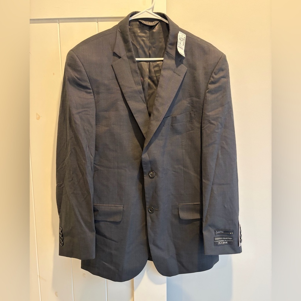 Jos A Bank Executive‎ Collection Charcoal Wool Suit Jacket 41R NWT Tailored Fit